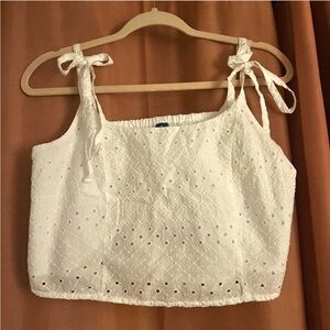 Old Navy White Eyelet Crop Top